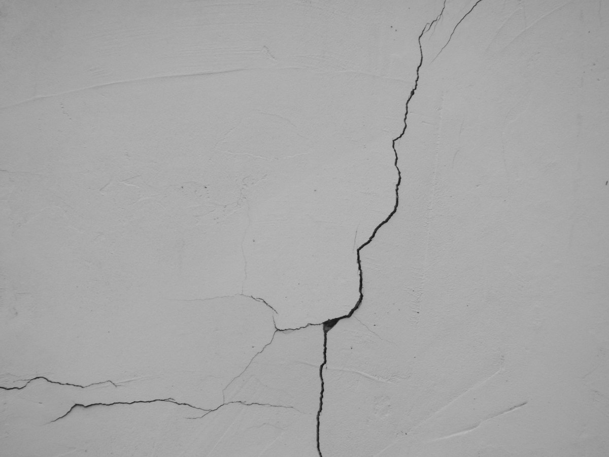 Crack in the wall of a house