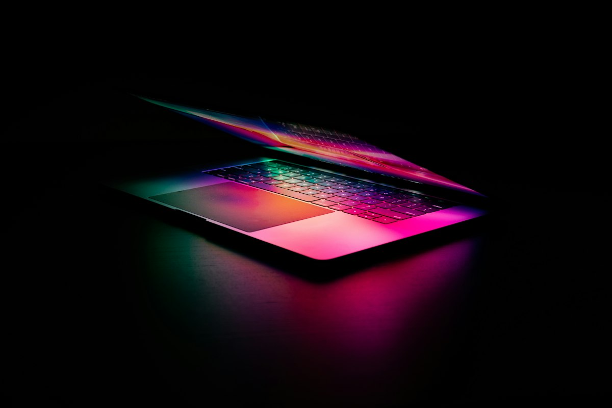 Laptop with code on the screen