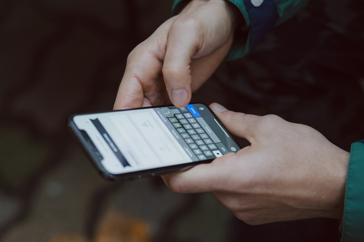 Phone screen showing chat messages